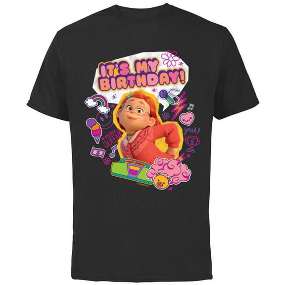 Disney and Pixar’s Turning Red It’s My Birthday Mei Lee - Short Sleeve Cotton T-Shirt for Adults - Customized-Black