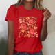 thumbnail image 4 of Tops Cortos para las Mujeres Blusas Impresas Manga Corta Cuello Redondo, Tops de Blusa para las Mujeres Primavera Verano Casual, 4 of 4