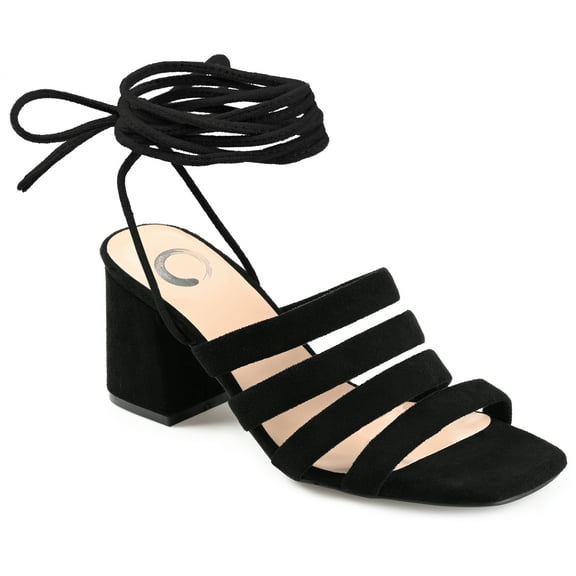 Journee Collection Womens Sevyn Open Square Toe Block Heel Sandals