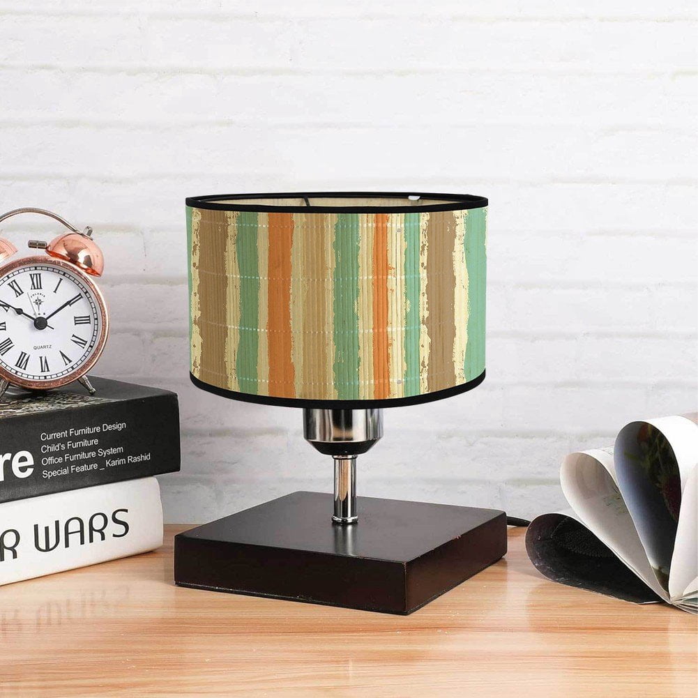 Bamboo Lamp Shade, Vintage Drum Lampshade Chandelier Lamp Cover Replacement Light Accessory for Pendant Floor Light