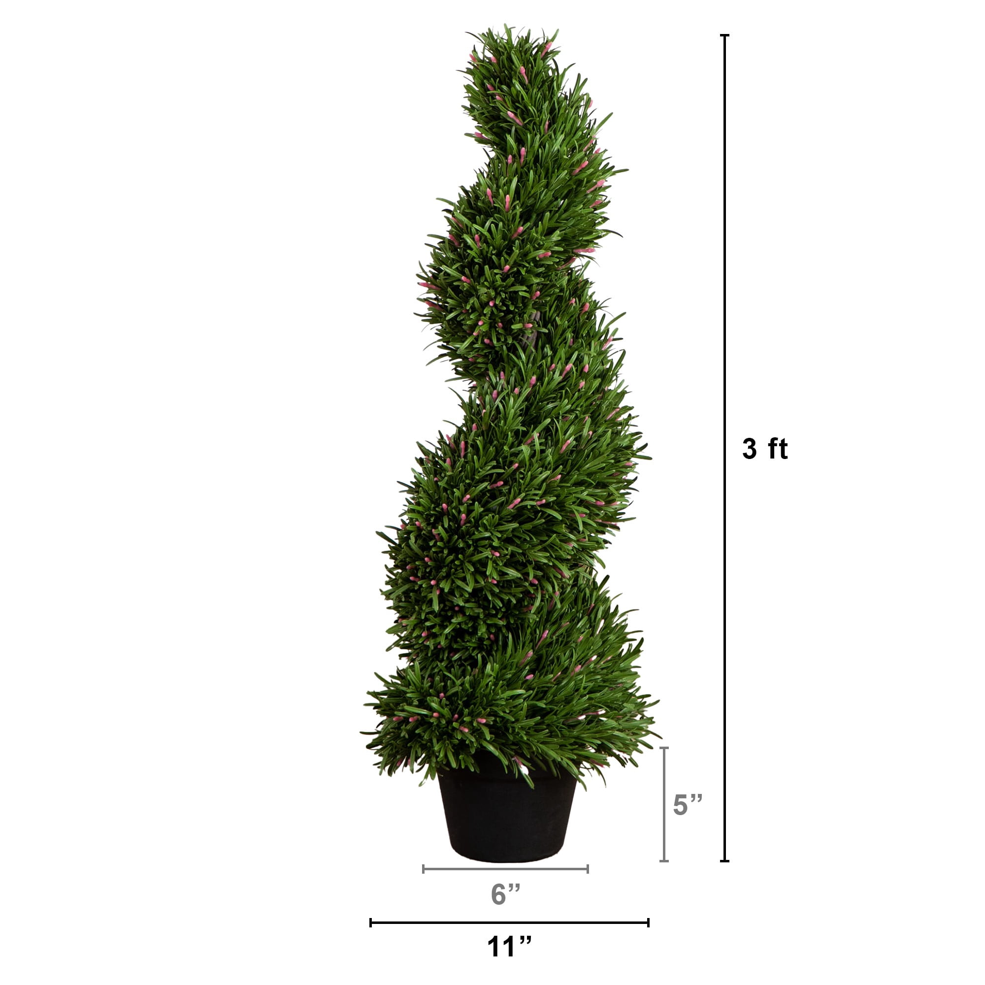Nearly Natural 3ft. UV Resistant Artificial Rosemary Spiral Topiary Tree (Indoor/Outdoor)