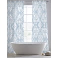 thumbnail image 5 of Boho Blue Floral Sheer Curtains 84 Inch Length 2 Panels Set, Country Ethnic Abstract Flower Pattern Voile Window Treatment Rod Pocket Curtains Sheers Drapes for Bedroom/Living Room/Kitchen 52"x84"x2, 5 of 7