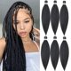 thumbnail image 1 of MSBELLE 6 paquetes/lote de cabello trenzado preestirado de 26 pulgadas, extensiones de cabello trenzado Ombre, ajuste de agua caliente, trenzas sintéticas de ganchillo, cabello negro (1#), 1 of 5