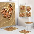 thumbnail image 1 of Juego de Cortinas de Ducha y Alfombras de Baño CHAO Estilo Marino Love Shell, 1 of 4