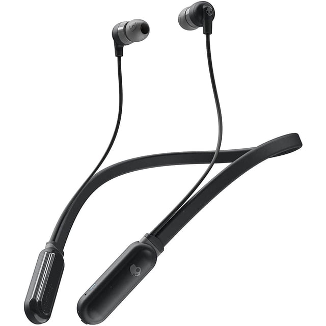 audífonos inalámbricos skullcandy inkd bluetooth s2iqwm448skullcandy Negro, banda para cuello flexible con cables cortos y cápsulas intrauditivas, módulo lateral con controles, micrófono y logo Skullcandy; Bluetooth® wireless, 8 horas de batería y carga rápida 10 min = 2 h (especificaciones), pensados para llamadas manos libres y audio portátil; también aptos para escuchar podcasts en movimiento.