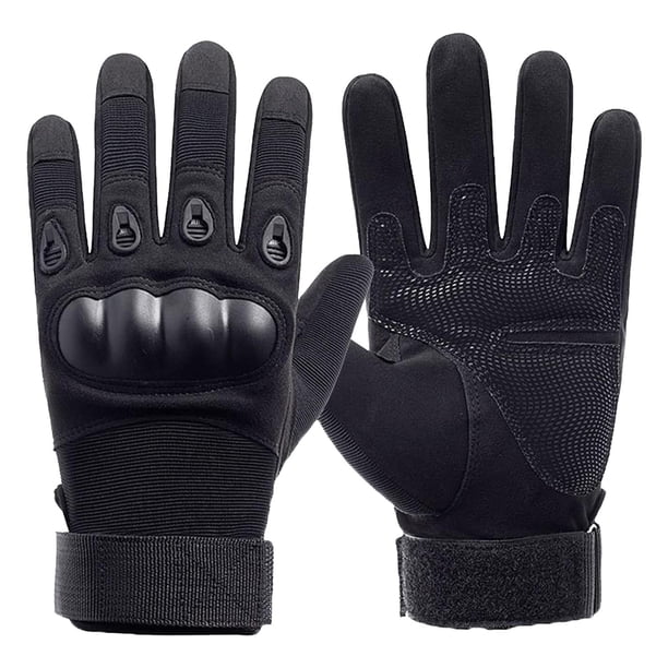 Guantes tácticos negros StrikeGrip 1Par M Negro 110mm x 220mm Cuero Sintético PVC Nailon y Microfibra.