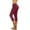 Wine, variant on ZKCCNUK Summer Plus Size Capris for Women Plus Size Fashion Casual Women Solid Span Ladies High Waist Wide Leg Trousers Yoga Pants Capris Trousers for Women