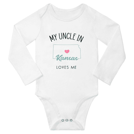 

My Uncle In Kansas Loves Me Baby Long Romper Clothing 18-24 Months