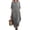 Grey, variant on Women's Full Size Casual Midi Dress Loose Fit Round Neck with Pockets Soft Drape 100% Polyester Machine Washable