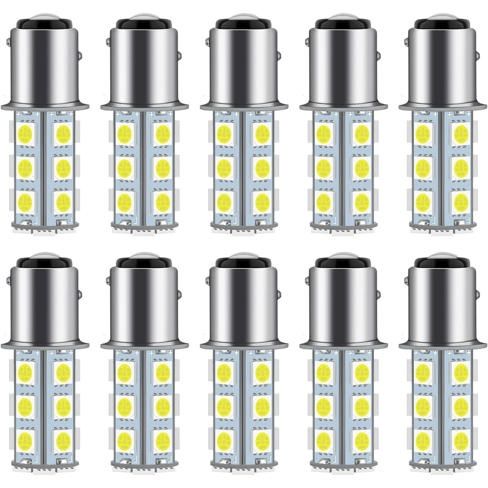 1157 2057 LED Bulbs White – Super Bright 5050 SMD, Pack Of 10, For Brake, Tail, Reverse Lights In Cars
