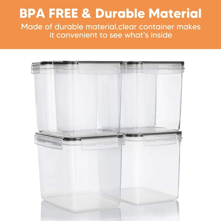 PANTRYSTAR Large Food Storage Containers with Lids Airtight 5.2L /176Oz,  for Flour, Sugar, Baking Supply and Dry Food Storage, 3PCS BPA Free Plastic