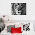 thumbnail image 5 of Acheng  D0169 Modern Giclee Canvas Prints Wall Art Stretched Artwork Black and White Lion Pictures to Photo Paintings on Canvas Wall Art for Bedroom Living Room Home Decorations  20x16in, 5 of 6