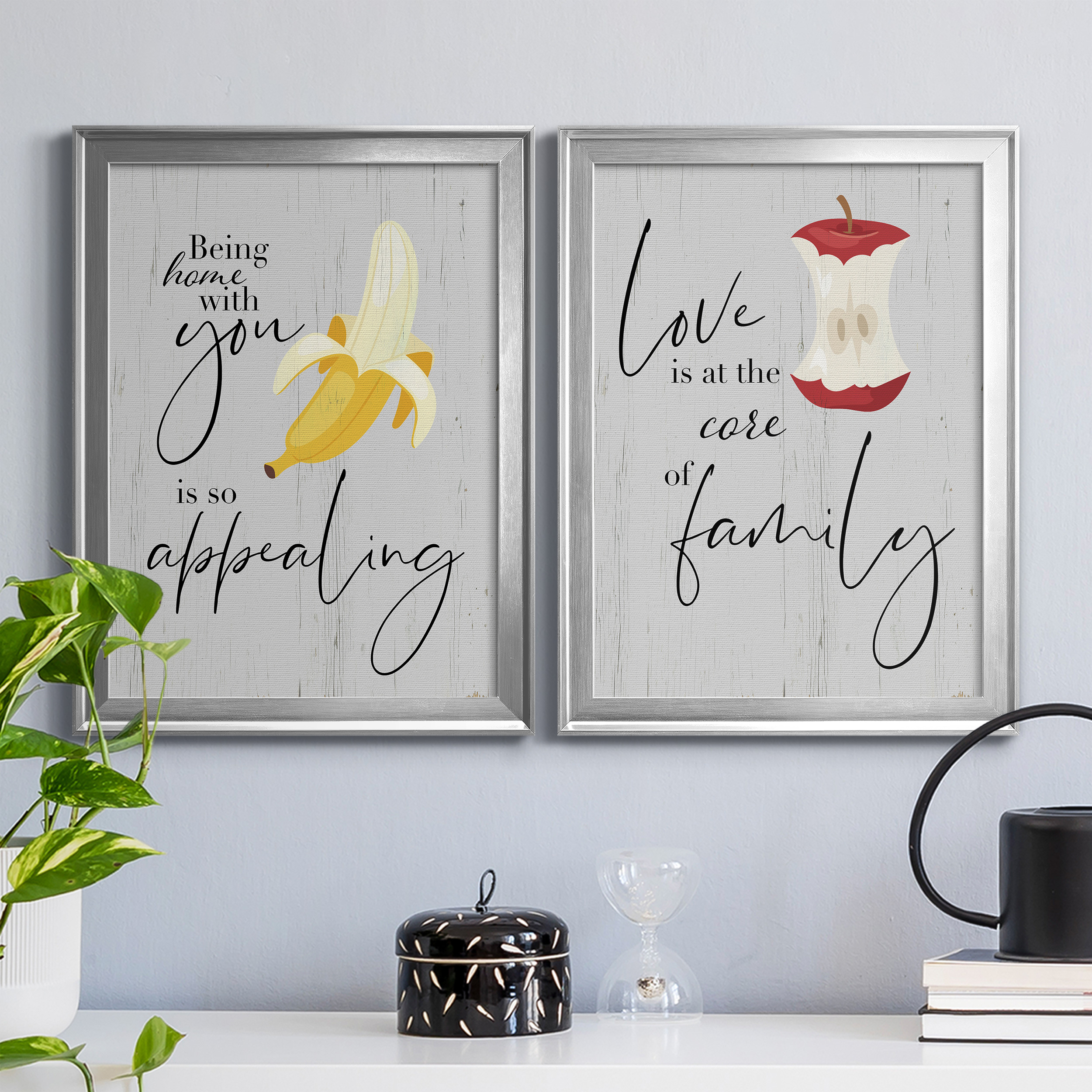 2 Piece Set So Appealing Premium Framed Canvas - Ready to Hang - 22.5 x 30.5 Each - Silver Frame