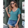 thumbnail image 2 of Tops HOTOUCH de verano con cuello en V, manga corta, para mujer, paquete de 2 unidades XL, 2 of 7