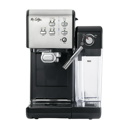 Mr. Coffee - Espresso Machine with 19 bars of pressure and Milk Frother - Stainless Steel
