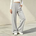 thumbnail image 5 of Kinrui Baggy Sweatpants for Petite Women Elastic Waist Wide Leg Pant Baggy Lounge Comfy Sweat Pants for Teen Girl Junior with Pocket Gray M, 5 of 7