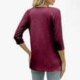 thumbnail image 5 of gakvbuo 3/4 Sleeve Pullover Tops Henley Shirts for Women's Tops Dressy Casual Tunic Blouses Button Up V-Neck Button-Down Shirts Trendy Business Work Blouses Outfit Basic Tees, 5 of 9