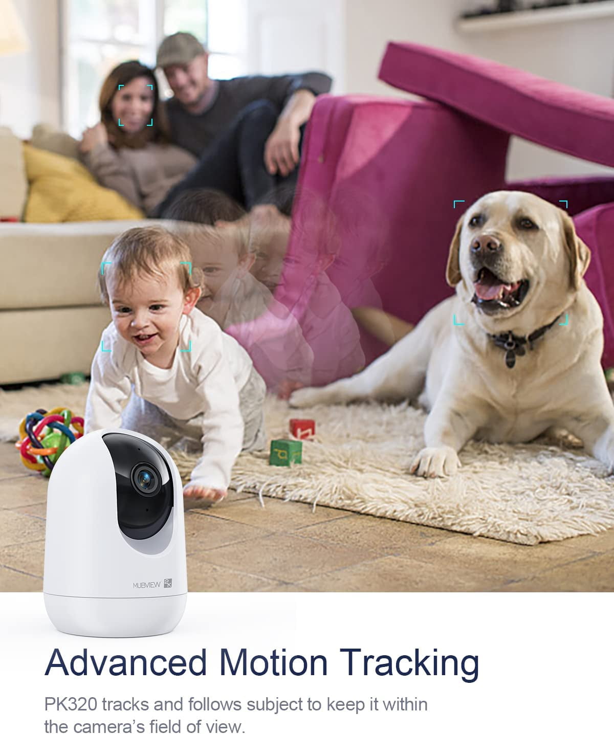 General Cameras for Home Security, 2.4/5GHz WiFi 2K Indoor Wired Se2.curity Baby/Pet Camera with Phone App, Night Vision, 24/7 Record, 2-Way Audio, Motion Tracking, Cloud Storage
