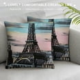 thumbnail image 3 of PRATYUS Throw Pillow Cover Romantic Paris Eiffel Tower Home Decor Pillowcase for Sofa 18x18in, 3 of 5