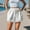 #3White, variant on Byworldtasic Womens Shorts Womens Y2K High Waisted Linen Dressy Casual Pleated Wide Leg Summer Shorts with Elastic Waist
