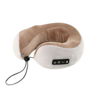 Aihimol Neck Massage Pillow with 3 Vibrating Modes for Neck, Back and Leg Support, Travel Neck Pillow with Heat U-Shaped Memory Foam Pillow for Home office Airplane