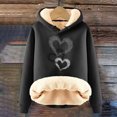 thumbnail image 4 of Njoeus Womens Oversized Hoodies Winter Warm Fleece Sweatshirts Long Sleeve Sherpas Lined Pullover Sweater Heart Printed Fall Outfits Christmas Gifts for Women Black XL, 4 of 5