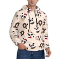 thumbnail image 2 of Kdxio Panda Ice Creams Donuts Print Mens Casual Hooded Collar Drawstring Hoodies Pullover Sweatshirts Casual Long Sleeve Shirts-3X-Large, 2 of 7