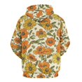 thumbnail image 3 of 70s Retro Floral Men's Women Vintage 3D Hooded Sweatshirt - All-Season Loose Fit Streetwear, 3 of 6