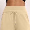 thumbnail image 5 of Women's Linen Harem Pants Wide Leg Boho Palazzo Trousers Loose Fit with Pockets Casual Summer Beach Vacation Lounge Khaki, 5 of 6