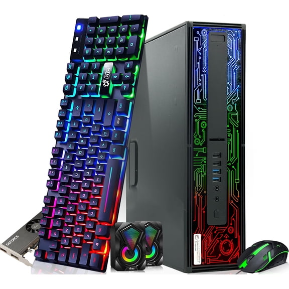 Restored BTO BX8G2 RGB Desktop Computer – Intel i7-6700 6th Gen – 16GB DDR4 RAM – 512GB SSD – AMD Radeon RX 550 4GB – RGB Keyboard & Mouse – RGB Speakers – Wi-Fi – Gaming PC – Windows 11 Pro
