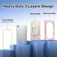 thumbnail image 2 of ELEHOLD Heavy Duty Case for Samsung Galaxy Tab A8 10.5 (2022), 3-Layer Rugged 360 Rotating Kickstand Handle Grip Shoulder Strap Kids Friendly Shockproof Galaxy Tab A8 Case X200/X205,Rosegold, 2 of 8