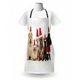 thumbnail image 3 of Dog and Cat Apron, Team of 6 Pets Wearing Santa Hats Panting, Unisex Kitchen Bib with Adjustable Neck for Cooking Gardening, Adult Size, White Multicolor, by Ambesonne, 3 of 4
