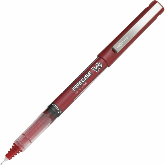 Pilot Precise V5 Extra-Fine Premium Capped Rolling Ball Pens - Extra Fine Pen Point - 0.5 Mm Pen Point Size - Red