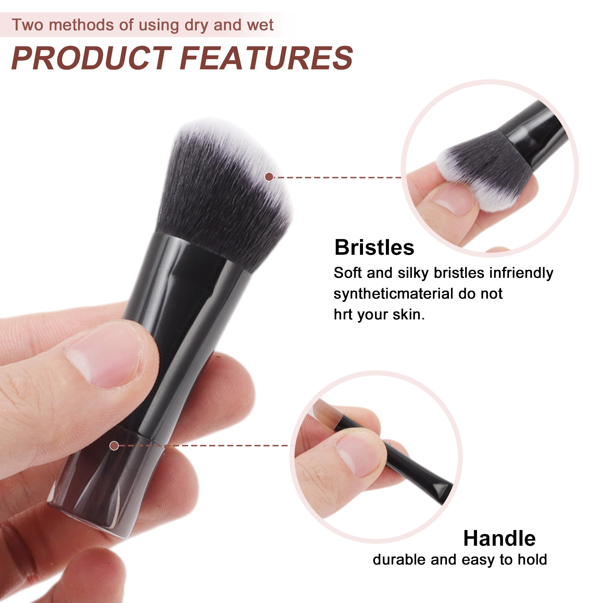 Unique Bargains Makeup Brush Set for Vacation 14 Pcs Black