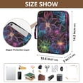 thumbnail image 3 of Haosy Accordion File Organizer Zipper Binder 500 Sheet 6-Tab Expanding File Folder Multi-Pocket 1.2 Inch 3 Ring Neon Flowers, 3 of 7