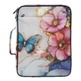thumbnail image 2 of Haosy Accordion File Organizer Zipper Binder 500 Sheet 6-Tab Expanding File Folder Multi-Pocket 1.2 Inch 3 Ring Flower Butterfly Marble, 2 of 7