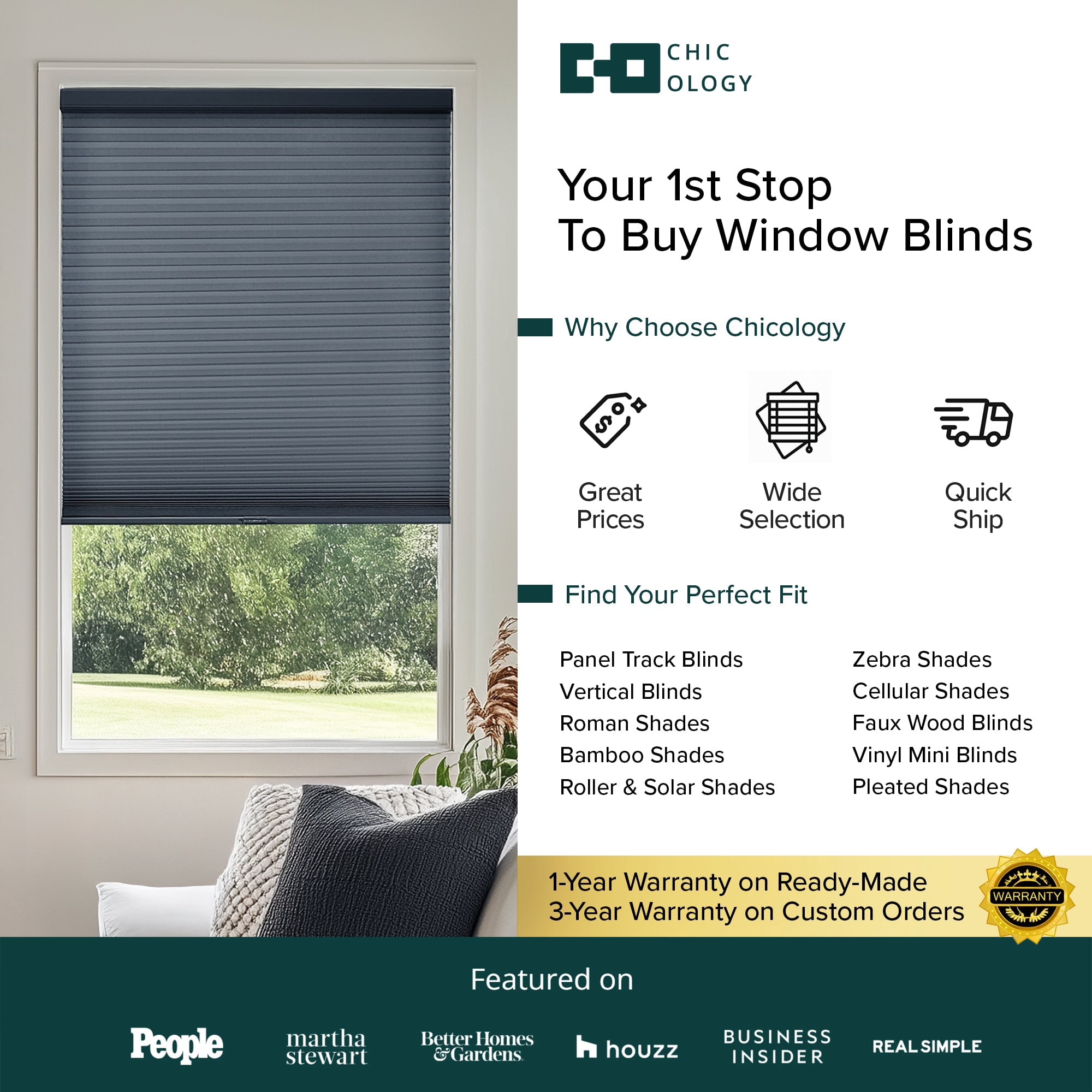 Chicology Light Filtering Cellular Shade, Morning Ocean, 20.5"W X 64"H