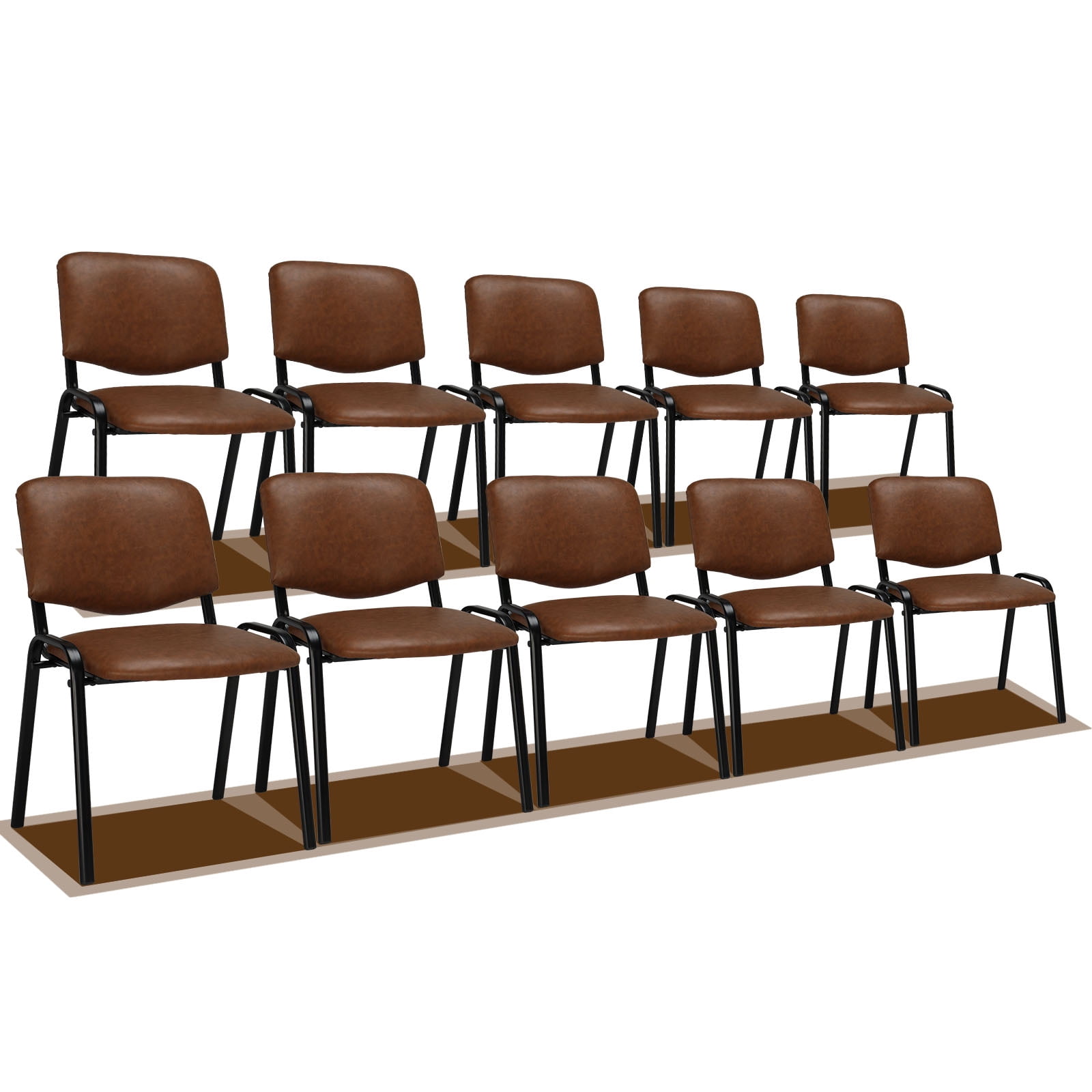 Ktaxon Stackable Chairs 5 PCS, Brown – picture 9