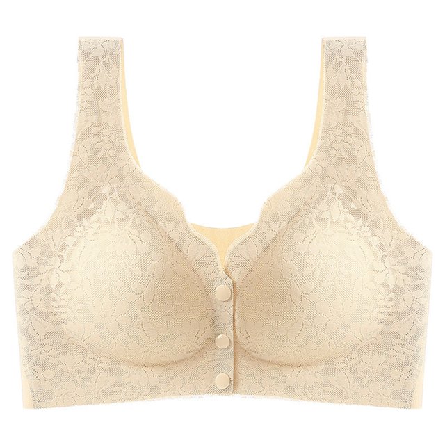 WZXFASHION Soutien-Gorge à Maintien Élevé pour Femmes Bretelles Réglables Couverture Complète Soutien-Gorge Confortable Sans Armature Sans Fil Khaki G