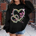 thumbnail image 2 of DHFJKG Girls Hoodies Kids Oversized Sweet Heart Graphic Print Long Sleeve Sweatshirt Soft Comfortable Hooded Pullover With Pocket Toddlers Casual Tops, 2 of 4