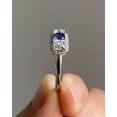 thumbnail image 3 of Cushion Cut Lab Created Sapphire Women's Pretty Wedding Ring 14K White Gold Plated, 3 of 5