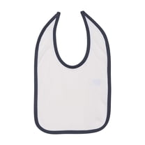 Rabbit Skins - Infant Contrast Trim Premium Jersey Bib - 1004 - White/ Navy