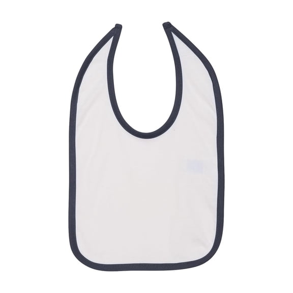 Rabbit Skins - Infant Contrast Trim Premium Jersey Bib - 1004 - White/ Navy