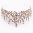 thumbnail image 3 of Milisente Baroque Queen Crowns For Women Bridal Rhinestone Crytal Tiaras For Party and Wedding(Gold), 3 of 8