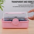 thumbnail image 4 of Apmemiss Clearance Three-layer Folding Storage Box Portable toolbox Cosmetics Transfer Box Art Nail Storage Box Gifts, 4 of 7