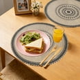 thumbnail image 6 of OAVQHLG3B Boho Rustic Round Placemat for Dinning Table, 15" Mandala Placemat Table Mat for Kitchen Table Tea Table, 6 of 6