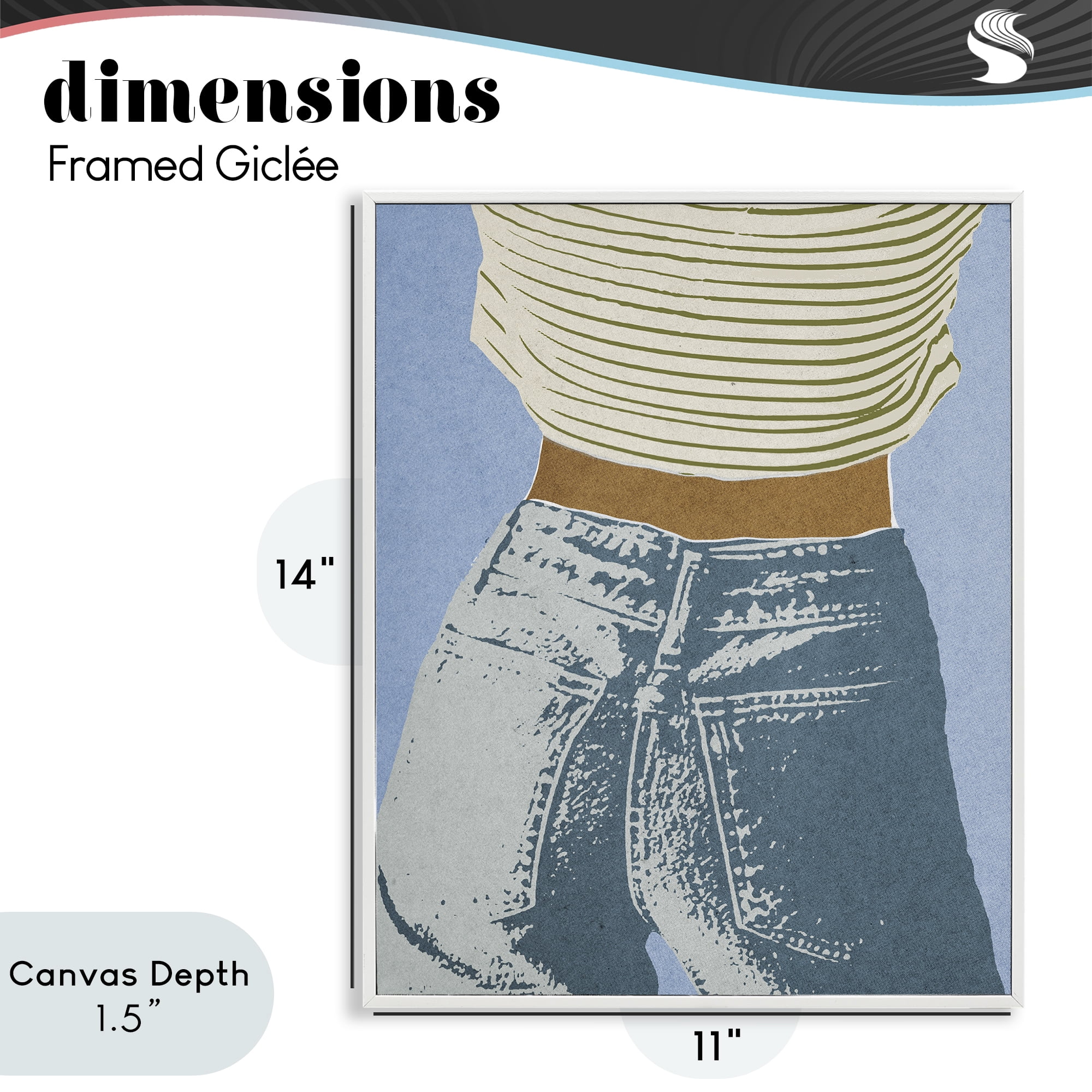 Stupell Industries Vintage Jeans & Tee White Framed Giclee Art, design by Victoria Barnes