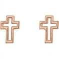 thumbnail image 2 of FB Jewels 14K Rose Gold Pair Polished Open Cross Hoop Earrings With Backs, 2 of 2