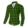 thumbnail image 5 of Donemore Men's Long Sleeve Button-Down Collar Checkered Shirt Classic Plaid Print Top Casual Business Trendy Versatile Men's Clothing, 5 of 8