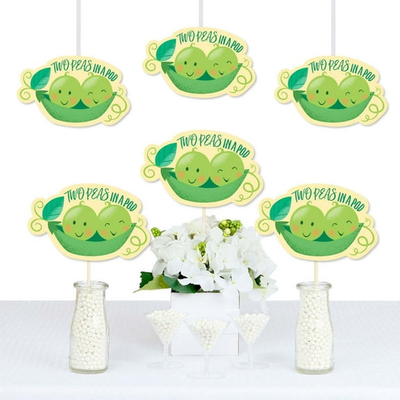 Big Dot of Happiness Double the Fun - Twins Two Peas in a Pod - Pea Pod Decorations DIY Baby Shower or First Birthday Party Essentials - Set of 20